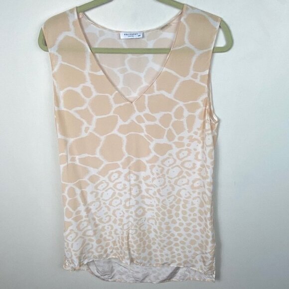 Equipment 100% Silk Sleeveless Tunic Top Size Medium Blush Pink Blouse Leopard M - Picture 3 of 8